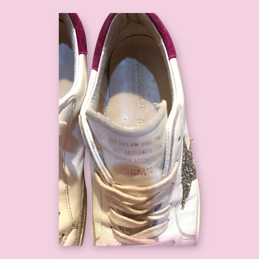 Golden Goose Pink and Gold Sneakers - Picture 6 of 9